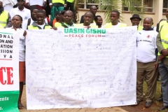 fully signed peace banner by residents